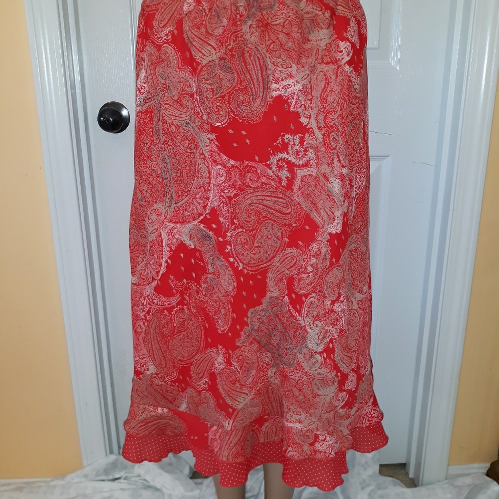 K Studio long red skirt